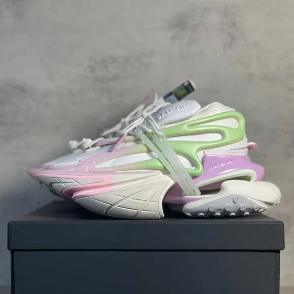 Balmain Multicolor Unicorn Low-Top Leather Height-Booster